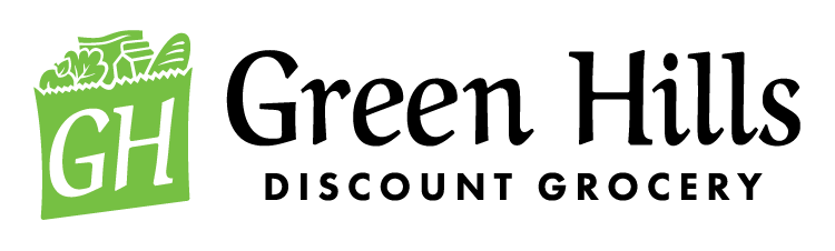 Green Hills Discount Grocery logo.